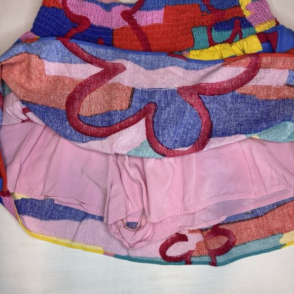 Buddy Love Skirt Skort Large Multicolor Colorful Pop Artsy Statement Salsa - Picture 9 of 11